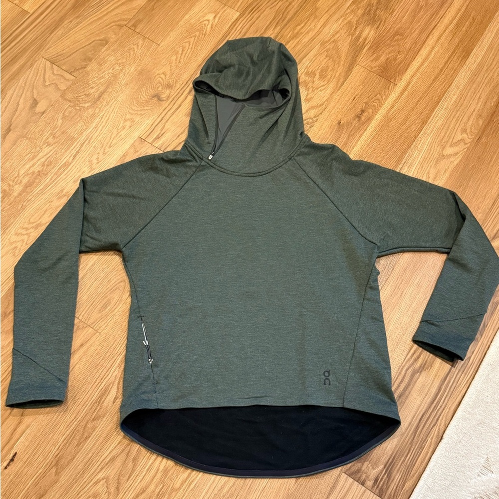 On Running Dark Olive Hooded Pullover